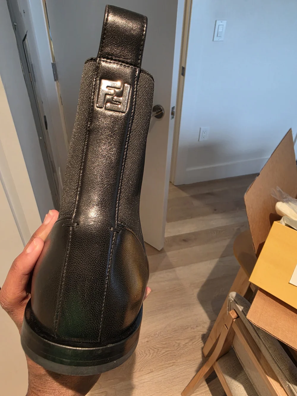 Fendi Men’s Black Leather Chelsea Boots